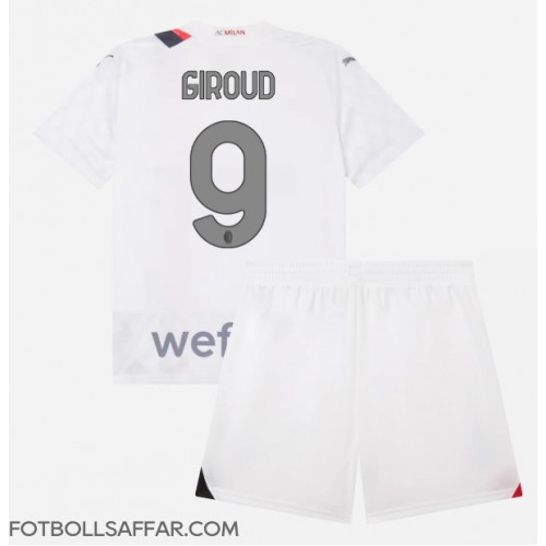 AC Milan Olivier Giroud #9 Bortadräkt Barn 2023-24 Kortärmad (+ Korta byxor)